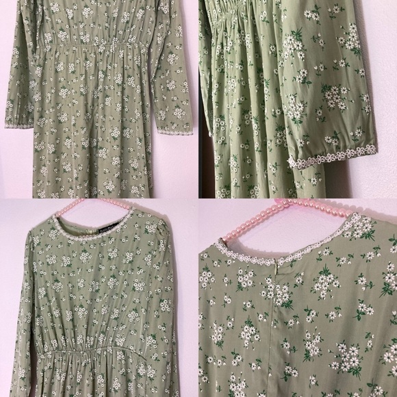 Scarlett Darkness mint green floral dress size M - Picture 11 of 16